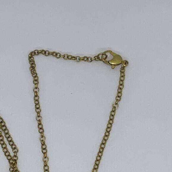 Bronze-Tone Multi-tone Orange Textured Necklace - Picture 5 of 6